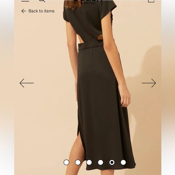 BA&SH Ritz Cutout RARE Midi Classic Slit Dress size 4 NWT - Picture 3 of 14